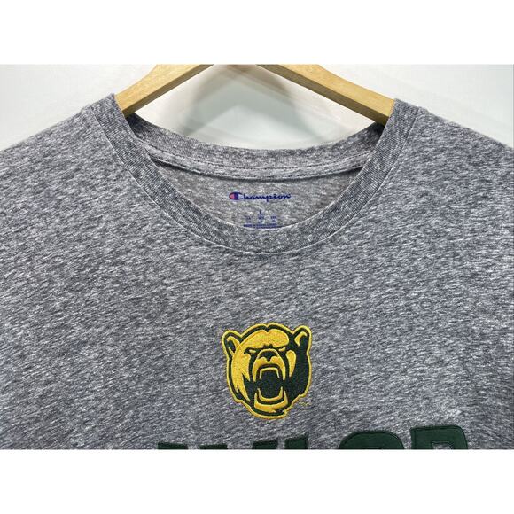 Baylor Bears Embroidered Gray Champion T-shirt Men's Large 44" Chest - Picture 2 of 7
